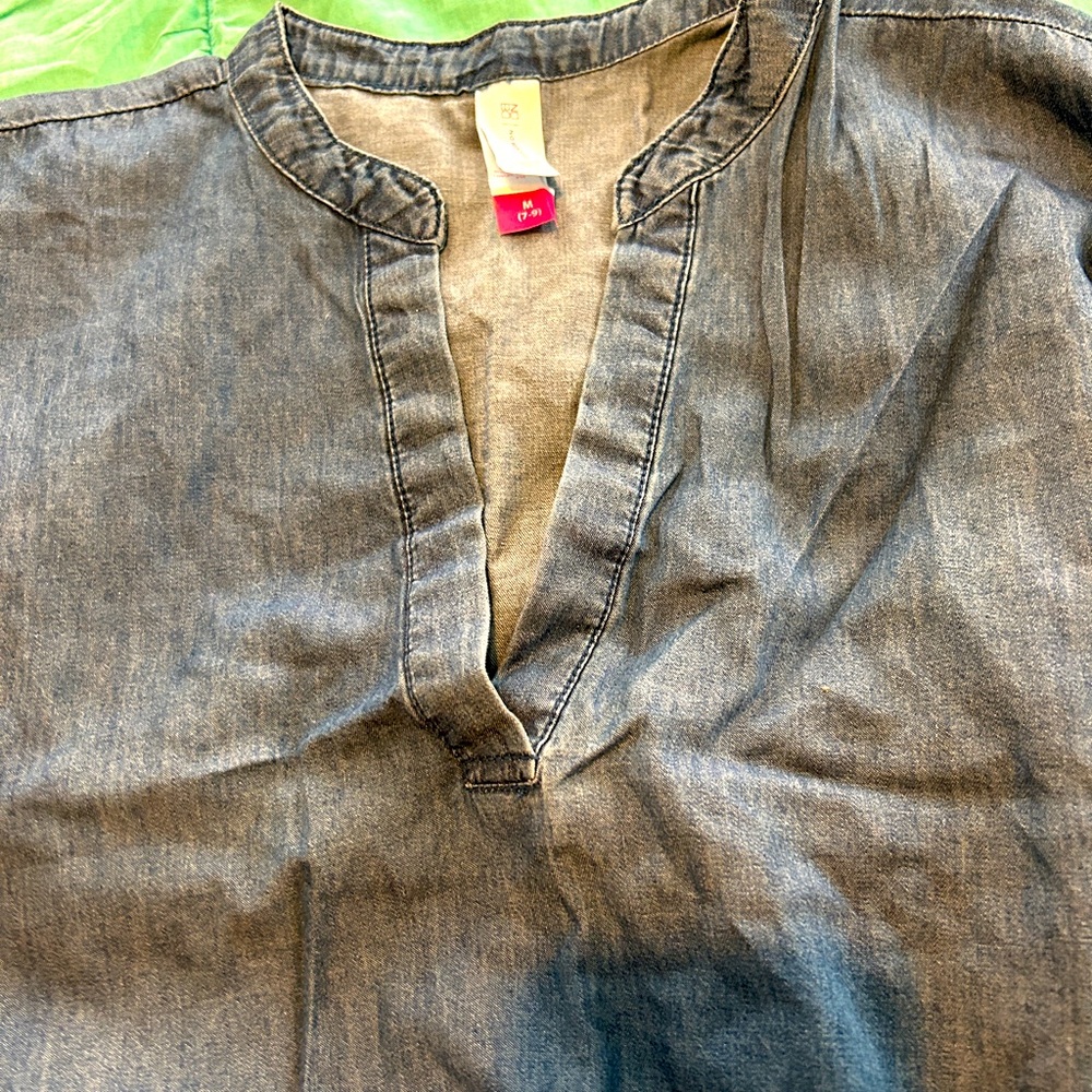Jean tunic dress with belt